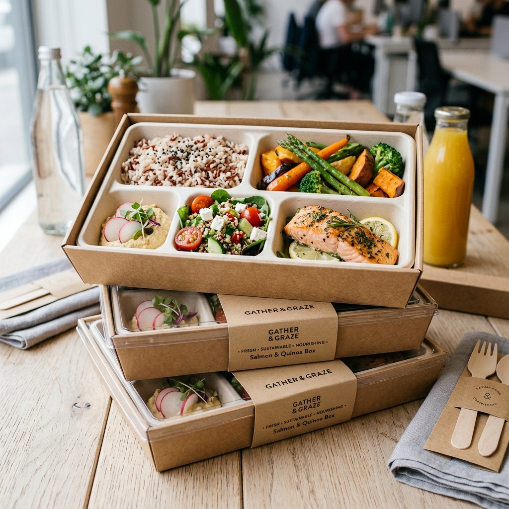 Stacked Gather & Graze sustainable meal boxes